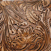 LC-ADBGI223A Tooled Leather & Hair-On Satchel Bag - Western Crossbody with Flap Closure