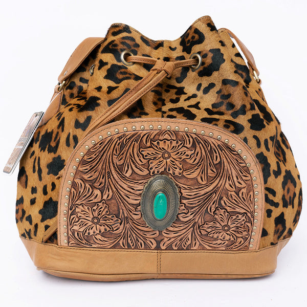 ADBGI226 Bucket Hair On Genuine Western Leather Women Bag