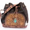 ADBGI226 Bucket Hair On Genuine Western Leather Women Bag