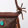 ADBGM277 Mini Fringe Crossbody - Braided Leather & Turquoise Concho