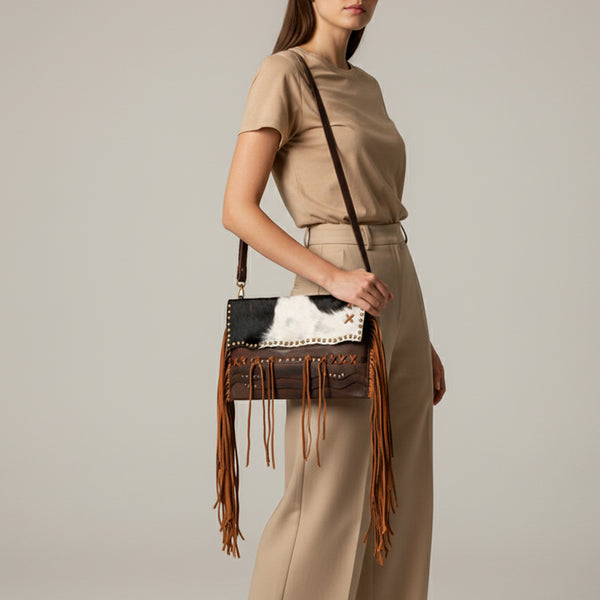 LC-ADBGM307C Crossbody Genuine Western Leather Women Bag Sage