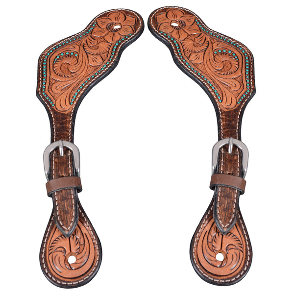 BER357-Western American Leather Spur Strap