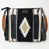 ADBGZ701 Tooled Leather Crossbody Bag with Fringe & Wool Saddle Blanket - Western Style Purse