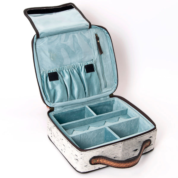 ADBGA300 American Darling Western Hand Tooled Leather Hair-On Cowhide Jewelry Case