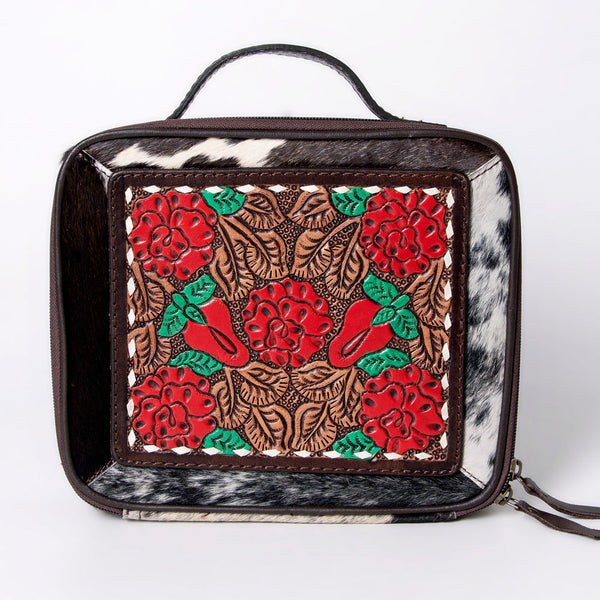 ADBGA300 American Darling Western Hand Tooled Leather Hair-On Cowhide Jewelry Case