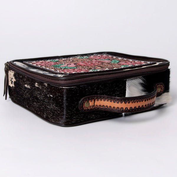 ADBGA300 American Darling Western Hand Tooled Leather Hair-On Cowhide Jewelry Case