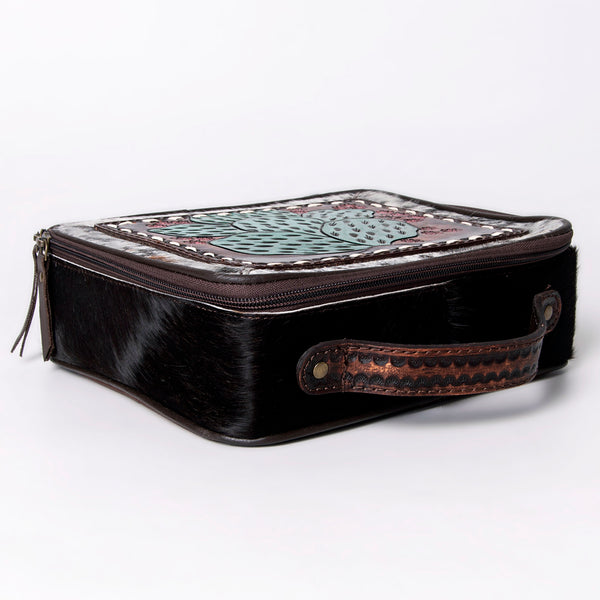 ADBGA300 American Darling Western Hand Tooled Leather Hair-On Cowhide Jewelry Case