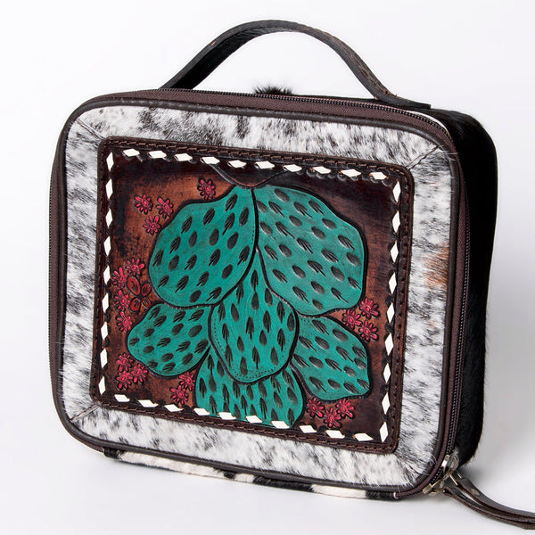 ADBGA300 American Darling Western Hand Tooled Leather Hair-On Cowhide Jewelry Case