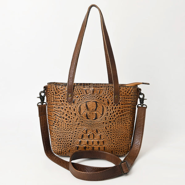 ADBG959 Crocodile Embossed Genuine Leather Western Tote Compact Handbag by American Darling