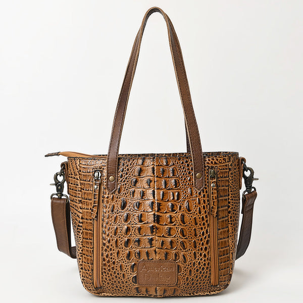ADBG959 Crocodile Embossed Genuine Leather Western Tote Compact Handbag by American Darling