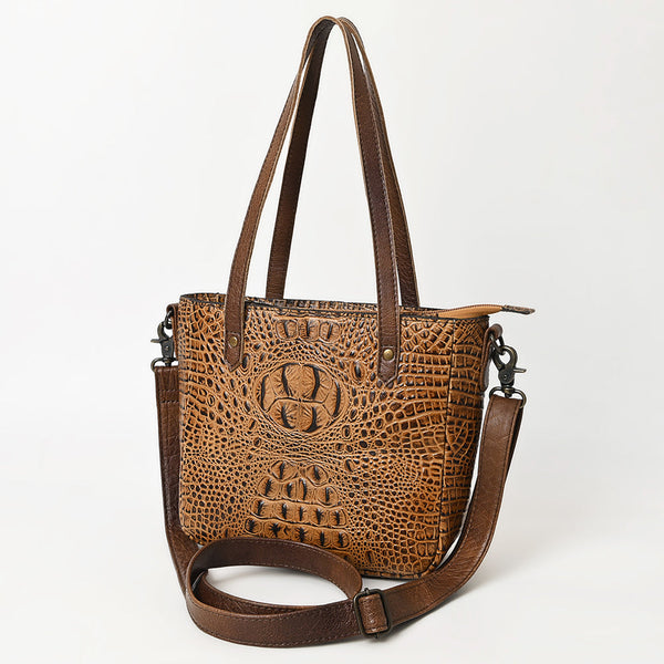 ADBG959 Crocodile Embossed Genuine Leather Western Tote Compact Handbag by American Darling