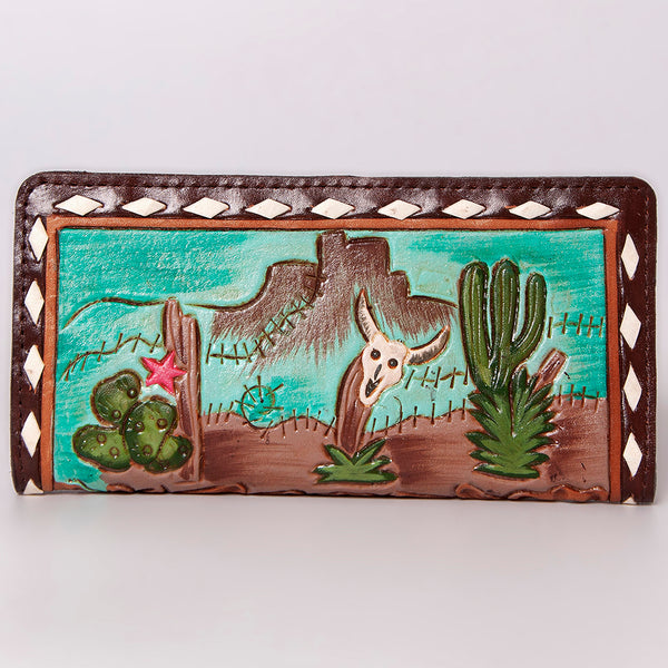 ADBG488AB American Darling Hand Tooled Floral Leather Western Clutch Bag