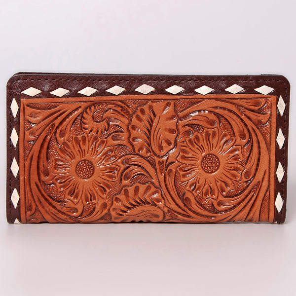 ADBG488AB American Darling Hand Tooled Floral Leather Western Clutch Bag