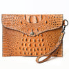ADBG967 American Darling Crocodile Embossed Western Leather Wristlet