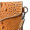 ADBG967 American Darling Crocodile Embossed Western Leather Wristlet