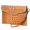 ADBG967 American Darling Crocodile Embossed Western Leather Wristlet