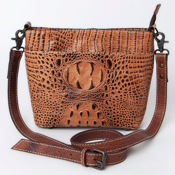 ADBG963 American Darling Crocodile Embossed Western Leather Cross body Bag