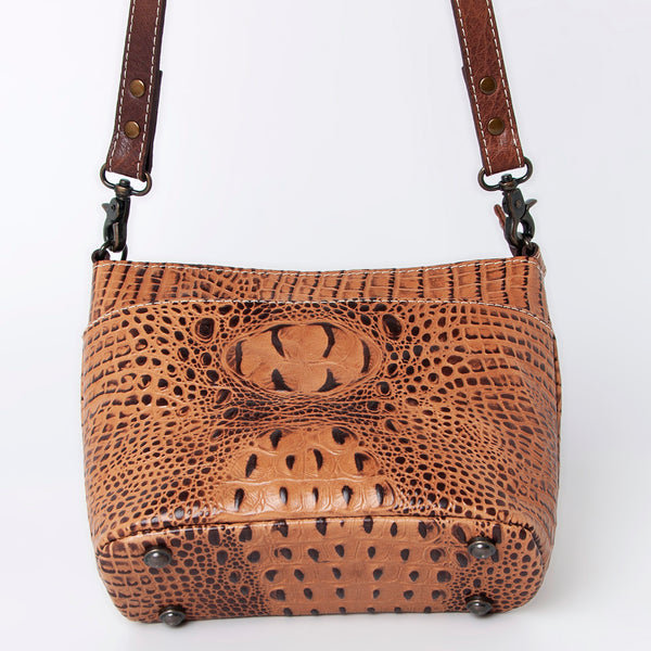 ADBG963 American Darling Crocodile Embossed Western Leather Cross body Bag