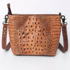ADBG963 American Darling Crocodile Embossed Western Leather Cross body Bag