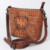 ADBG963 American Darling Crocodile Embossed Western Leather Cross body Bag