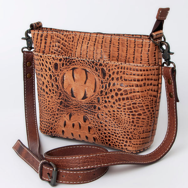 ADBG963 American Darling Crocodile Embossed Western Leather Cross body Bag