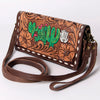 ADBGM169 Hand-Tooled Leather Organiser Purse - Western Floral Scroll