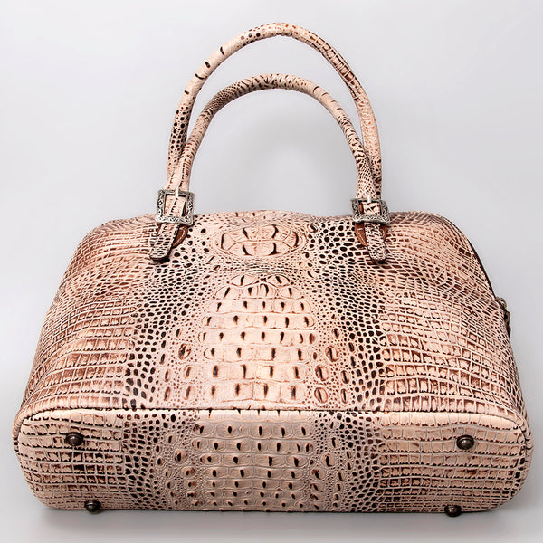ADBG986 Croc Embossed Leather Western Tote Bag Structured Handbag by American Darling