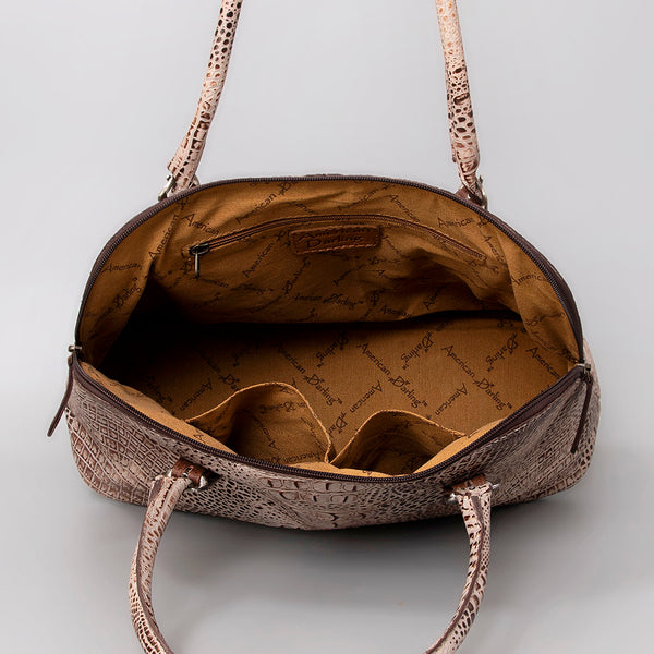 ADBG986 Croc Embossed Leather Western Tote Bag Structured Handbag by American Darling