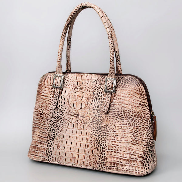 ADBG986 Croc Embossed Leather Western Tote Bag Structured Handbag by American Darling