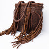 ADBGD146 American Darling Western Leather Tote Bag - Basket Weave Fringed Handcrafted Purse