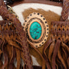 ADBGD130 American Darling Turquoise Stone Hair On Hide & Genuine Leather Bag