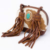 ADBGD130 American Darling Turquoise Stone Hair On Hide & Genuine Leather Bag