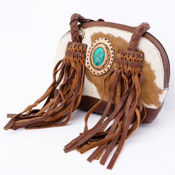 ADBGD130 American Darling Turquoise Stone Hair On Hide & Genuine Leather Bag