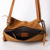 ADBGM307 Tooled Leather & Genuine suede Fringe Crossbody - Western Floral Panel & Adjustable Strap