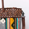 ADBG835 American Darling Western Tote Bag Hand Tooled Floral Carved with Hand Woven Saddle Blanket