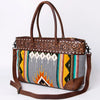 ADBG835 American Darling Western Tote Bag Hand Tooled Floral Carved with Hand Woven Saddle Blanket