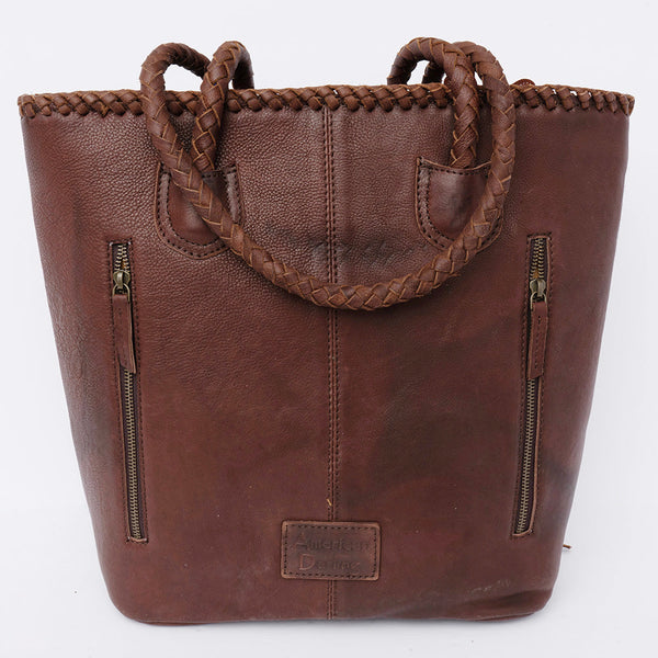 ADBGD128 American Darling Hair-On Cowhide Tote Bag with Turquoise Stone & Fringes
