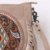 ADBG1062 American Darling Hand-Tooled Leather Messenger Bag Fringe Western Boho Crossbody