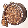 ADBGF135 Round Tooled Leather Canteen Bag - Floral Western Design