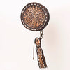 ADBGF135 Round Tooled Leather Canteen Bag - Floral Western Design
