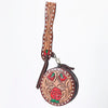 ADBGF135 Round Tooled Leather Canteen Bag - Floral Western Design