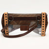 ADBGZ717 Clear Bag Fringe Crossbody with Tooled Leather Horse Design - Stadium Approved