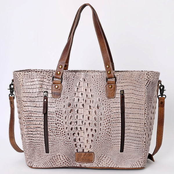 ADBG962 Crocodile Embossed Genuine Leather Western Tote Compact Handbag by American Darling