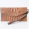 ADBG968 American Darling Crocodile Embossed Western Leather Wallet