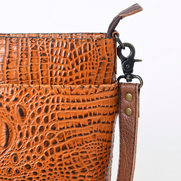 ADBG966 American Darling Crocodile Embossed Leather Western Bucket Crossbody Bag