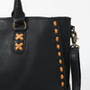 ADBGM127 Distressed Leather Tote Bag - Western Whipstitch Handbag with Crossbody Strap