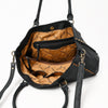 ADBGM127 Distressed Leather Tote Bag - Western Whipstitch Handbag with Crossbody Strap