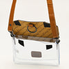 ADBGZ720 Clear Western Crossbody Bag with Turquoise Floral Tooled Leather Flap - Stadium Compliant