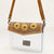 ADBGZ723 Clear Western Crossbody Bag with Turquoise Floral Tooled Leather Flap - Stadium Compliant