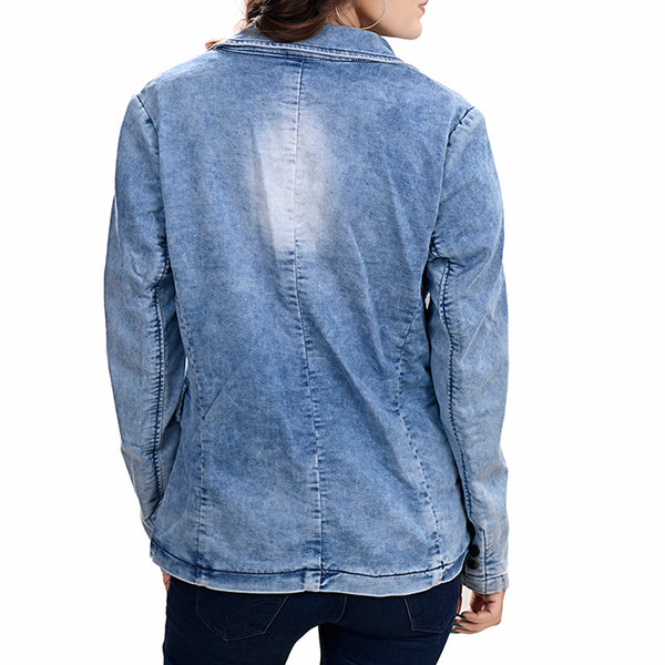 ADBZ702 American Darling Denim & Harness Leather Western Blazer Jacket